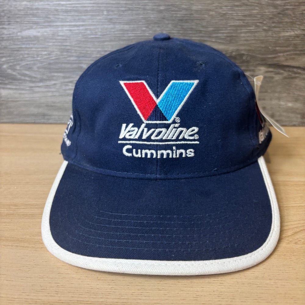 Vintage Valvoline Hat‎ Strap Back Blue Racing Cummins Nascar Adjustable
